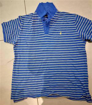 Men's POLO gold shirt. Will fit a L/XL