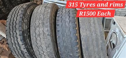 Few Truck tyres with rims