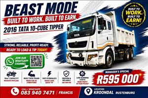 2016 Tata 10 cube tipper truck