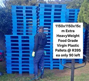 Heavy Duty Food Grade Virgin Plastic 1150x1150x15cm Plastic Pallets 