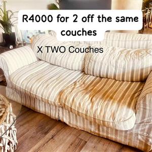Couches x 2 collect in ballito