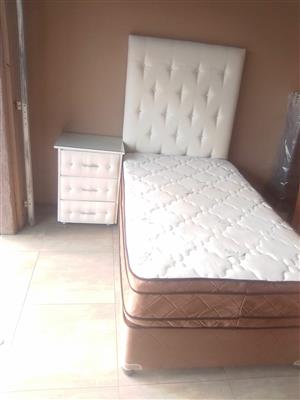 Bedroom Suite including; Single Bed, Base, one pedastle and Headboard