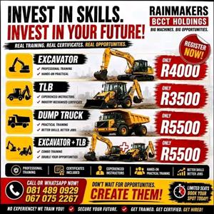 RAINMAKERS HEAVY MACHINERY TRAINING –  REGISTER NOW!  