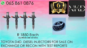 TOYOTA D4D DIESEL INJECTORS WITH TEST REPORTS