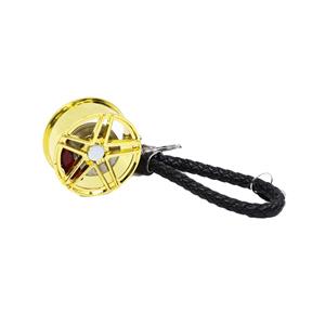 Enzo Wheel Keyring With Leather Strap (Gold)