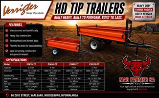 New heavy duty farm tipper trailers available