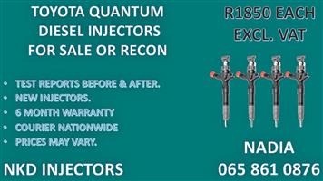 TOYOTA QUANTUM DIESEL INJECTORS FOR SALE NEW OR RECON