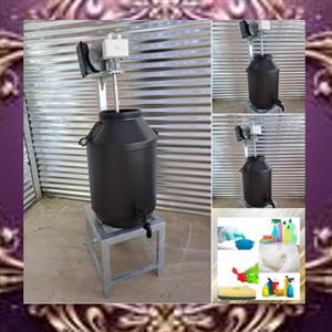 ndustrial unit, stainless steel shaft and mixing blades, includes formulation