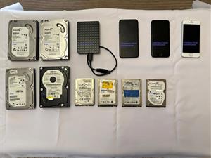 iPhones and Hard Drives For Sale