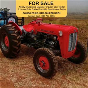 Refurbished Massey Ferguson 35X Tractor & Double-Axle Trailer - Zero Work Needed