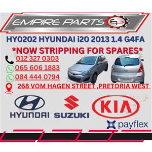 HY0202 HYUNDAI i20 2013 1.4 G4FA NOW STRIPPING FOR SPARES