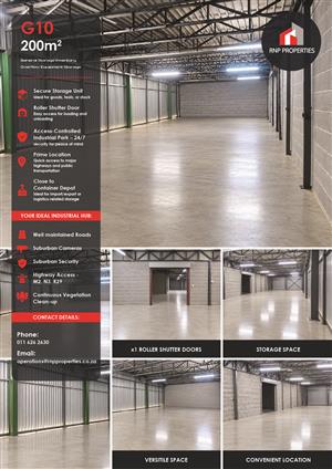 G10 – 200m² Secure Storage Space To Let