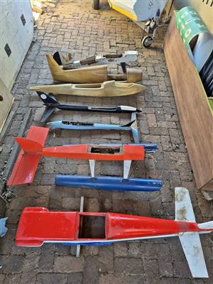 Various radio controlled aircraft fuselages.