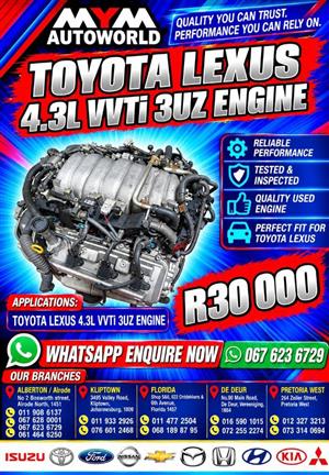 Toyota Lexus 4.3L VVTi 3UZ Engine