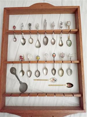  18 Very Unusual Antique Teaspoons & Teaspoon Holder