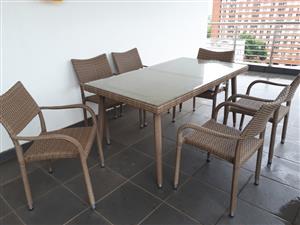 Gabriela 7-piece Outdoor Patio Garden Table with 6 chairs - HIGH QUALITY - for sale by British Expat leaving SA