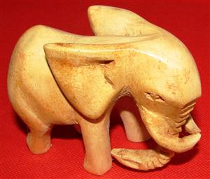 Hand Carved Wooden Baby Elephant