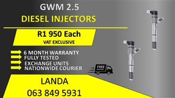 GWM 2.5 DIESEL INJECTORS FOR SALE OR RECON WITH 6 MONTH WARRANTY 