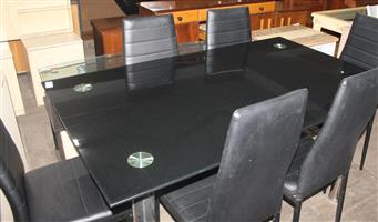 7 Piece black dining room suite S049734A #Rosettenvillepawnshop