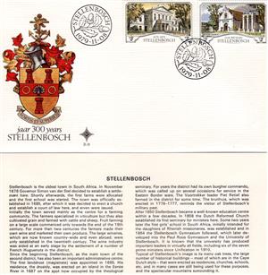 Commemorative Stamp & Envelope Set - 300 Years Stellenbosch 1979