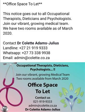 Treatment Rooms available to Rent