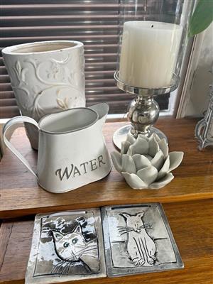 Decorative items in white