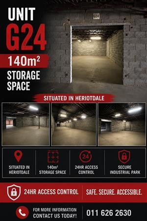 G24 – 140m² Secure Storage Space To Let