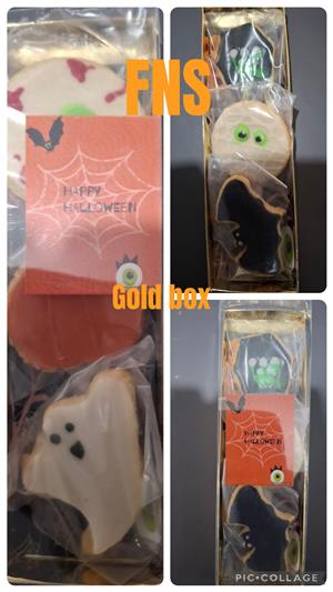 Halloween cookies and boxes