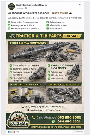 We supply tractor & TLB parts at great prices!  ✔
