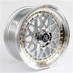 17″ Ascari 4/100 & 4/108 Silver Machine Lip With Gold Rivets Alloy Wheels