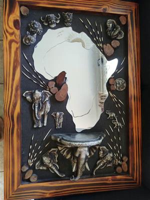 Table ,mirror and wall portrait