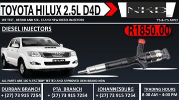 Toyota Hilux 2.5L Diesel Injectors 