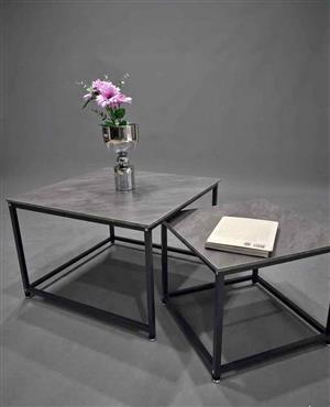 2pc grey and black coffee table