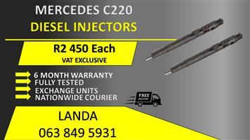 MERCEDES C220 DIESEL INJECTORS FOR SALE OR RECON WITH 6 MONTH WARRANTY 