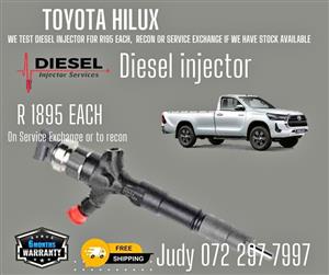 Toyota Hilux Diesel Injector for sale on service exchange or to recon