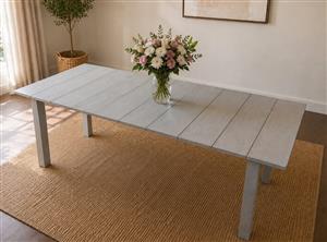 8-Seater Grey Wooden Dining Table – Excellent Condition