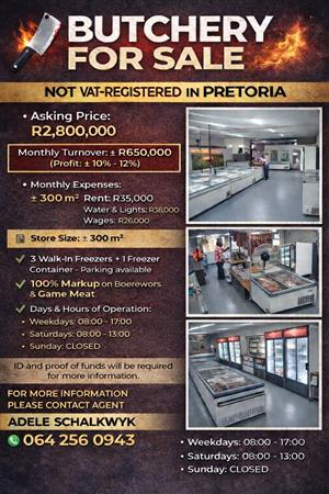 Butchery for sale