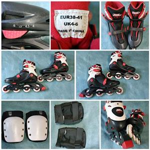 No Fear adjustable size rollerblades/inline skates.