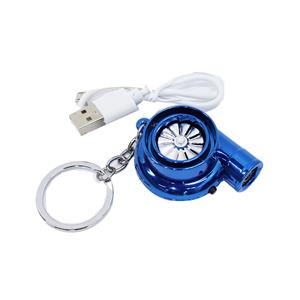 Turbocharger Cigarette Lighter Keyring with Turbo Sound - (Blue)