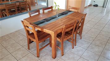 Designer Oak barrel dining table set