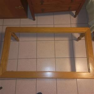 OAK COFFEE TABLE - NO GLASS SLAB