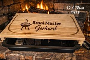 Braai plankie met pan 40 x 30cm