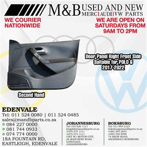 Door Panel Right Front Side (Second Hand)  Suitable for Polo 6 2017-2022 Part number: 6R4867012J