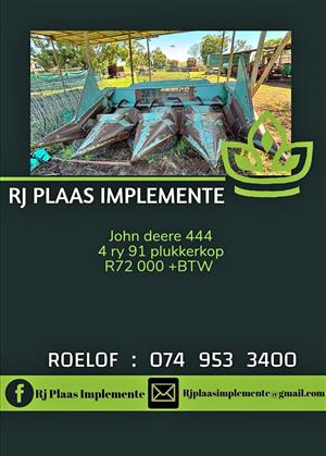 John deere 4 ry 91 plukkerkop