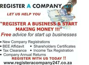CIPC Company registrations, Tax returns, Tax clearance, BBBEE