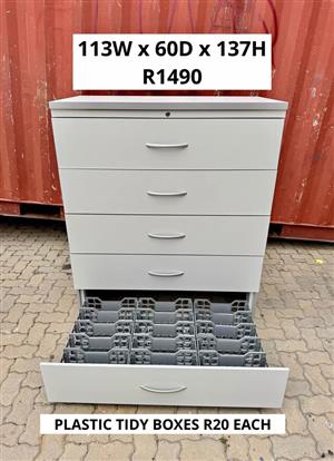 GOOD QUALITY OFFICE TIDY BOX FILING STORAGE DRAWER CABINET TIDY BOXES EXCLUDED