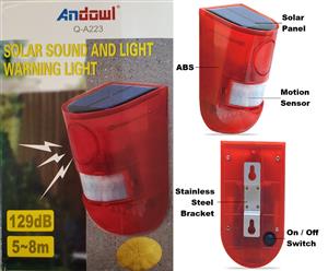Solar Alarm LED Lamp, Solar Motion Sensor Sound and LED Light Alarm. Brand New 