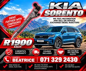 KIA SORENTO 2.5 INJECTORS FOR SALE WITH WARRANTY INCLUDED 