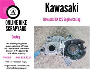 Kawasaki KX 125 engine casings. Meyerton bike Scrapyard new and secondhand spares and accessories an