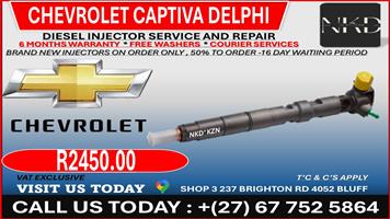Chevrolet Captiva Delphi Diesel Injectors on Recondition